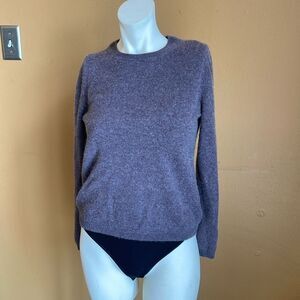 TAHARI 100% Cashmere Crew Neck Pullover Purple Sweater sz L